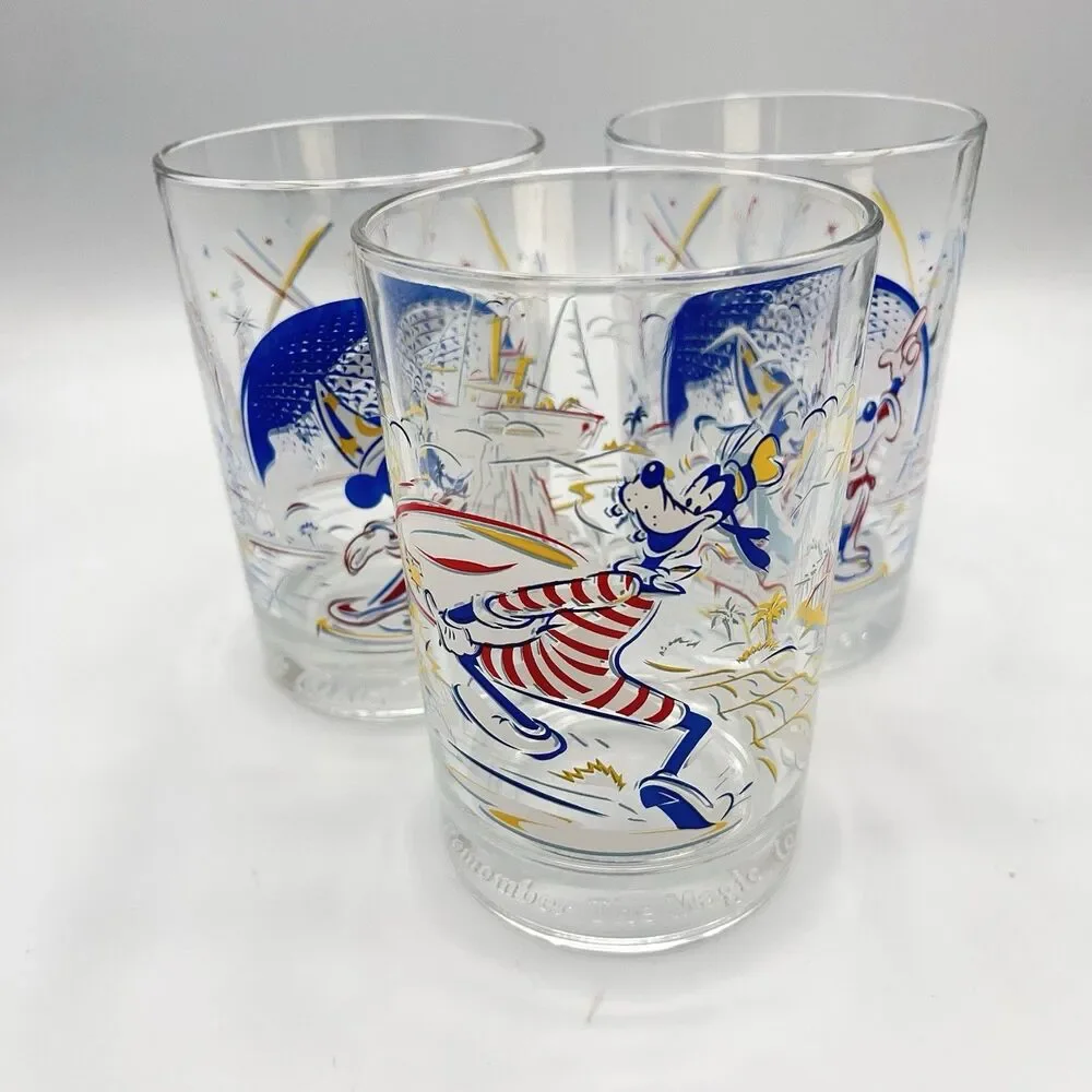 McDonald's WALT DISNEY World 25th Anniversary Glasses Lot Of 3